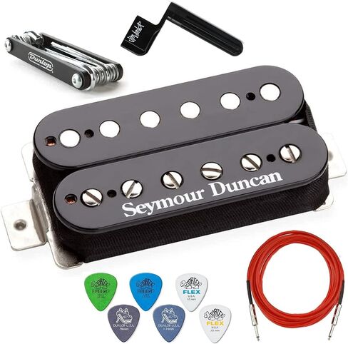 Seymour Duncan SH-6b Duncan Distortion Humbucker Pickup - مزود بكابل أداة، ولف سلسلة، و6 قطع Dunlop، وأداة DGT02 المتعددة in Saudi Arabia
