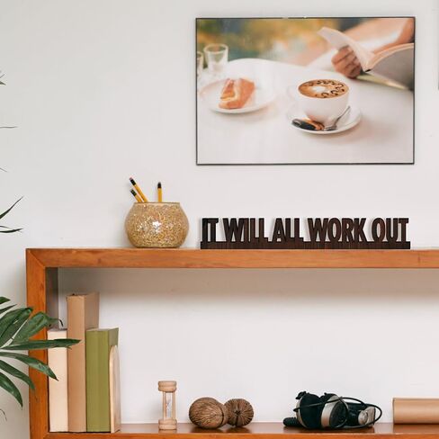 Inspirational Phrase Cut Out Desk Sign - Home Sweet Home Gift for Newlyweds Family Friends, Phrase Cut Out Sign for Tabletop Room New House Shelf Decor Wooden Engraved Encourage Sign /35 in Saudi Arabia