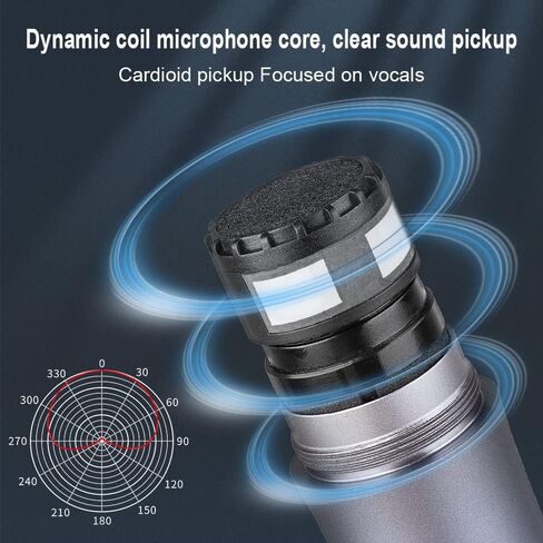 H1 Wireless Microphone, Professional Dynamic Mic System for Karaoke Singing, Wedding, DJ, Party, Speech, Church, Class Use.Rechargeable Receiver, 164 Ft, UHF Cordless Metal Microphone in Saudi Arabia