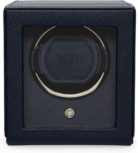 Wolf Cub Single Watch Winder with Glass Cover, Red - Secure Fit with Patented Lock-in Dynamic Cuff - Accommodates All Wrist Sizes - Vegan Leather - Includes Universal Adapter in Saudi Arabia