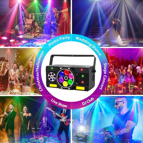 Party Lights,Stage Lights DJ Disco Lights DJ Lights for Parties with 6 RGBW Bee Eye Multi Lighting Effects DMX&Remote Control for Home Party Wedding Disco Events Stage Show Events Club Gig in Saudi Arabia