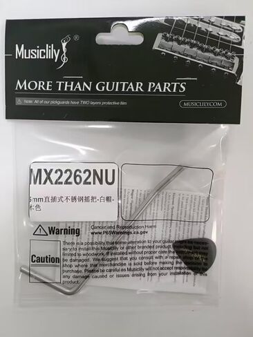 Musiclily Ultra 5mm Push-in Style Stainless Steel Tremolo Arm Whammy Bar Vibrato Arm for China Made Wilkinson M Series Tremolo Bridge, Original Color With White Tip in Saudi Arabia