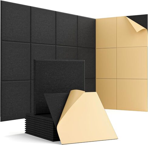 Cork Boards for Walls 47"x35" Large Bulletin Board Alternative, Felt Board 12 Pack 11.81"x11.81"x0.39" Felt Wall Tiles with Adhesive Backing for Office, Home, School Black in Saudi Arabia