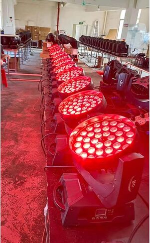 JUNMAN 36x12 واط RGBW 4 في 1 Led التكبير تتحرك رئيس DJ ديسكو المرحلة غسل ضوء DMX512 16 قنوات تأثير الإضاءة in Kuwait