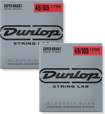 Briskdrop Dunlop DBSBN45105 Super Bright Bass Strings, Nickel Wound, Medium, 045-.105, 4 Strings/Set (2 Pack) in Saudi Arabia