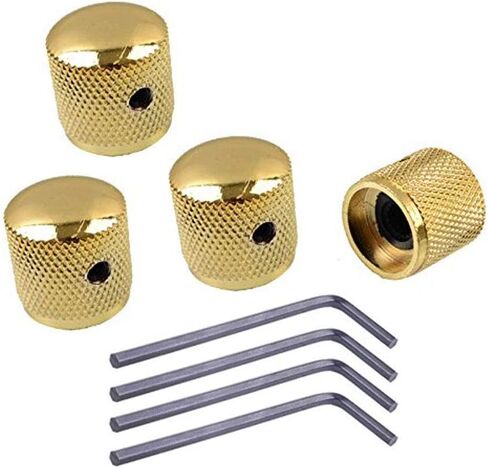 Tzong 4 قطعة معدن الذهب الغيتار الكهربائي باس لهجة حجم مقبض قبة سرعة التحكم المقابض مع وجع in Kuwait