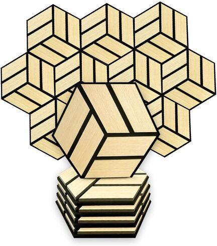 Urban Decor Acoustic Slat Wall Soundproof Foam Panels (Hexagon in Light Oak Color) for 3D Wood Wall Decor, Cool Room Accessories, Acoustic Insulation, Mens Room Decor, Gaming Areas, TV walls and more in Saudi Arabia