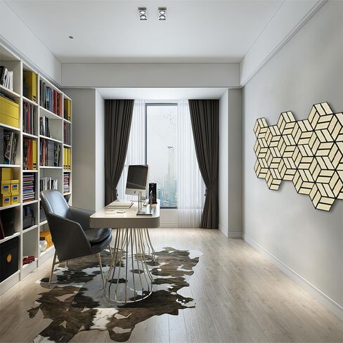 Urban Decor Acoustic Slat Wall Soundproof Foam Panels (Hexagon in Light Oak Color) for 3D Wood Wall Decor, Cool Room Accessories, Acoustic Insulation, Mens Room Decor, Gaming Areas, TV walls and more in Saudi Arabia
