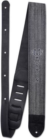 18A0116 Black Denim/Leather Reversible Strap for Guitar in Saudi Arabia