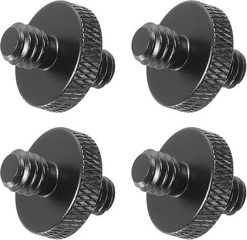 PATIKIL Mic Stand Adapter M5 Male to 1/4 Male Thread Tripod Screw Adapter Double Sides Camera Screw for Microphone Tripod Stand Black 4 Pack in Saudi Arabia