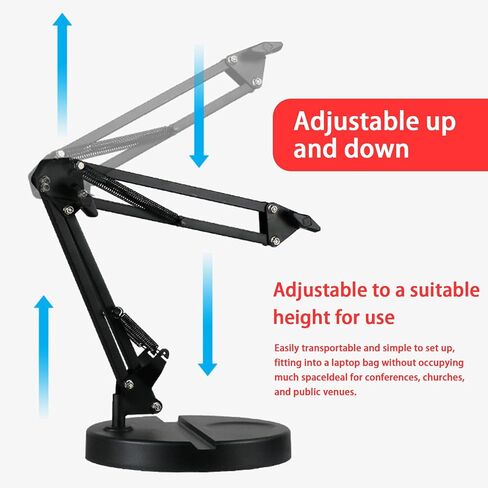 Desktop arm microphone stand, upgraded adjustable desktop microphone stand with spring microphone clip for microphones (up to 1.96 "diameter) games, guitars,YouTube live, etc in Kuwait