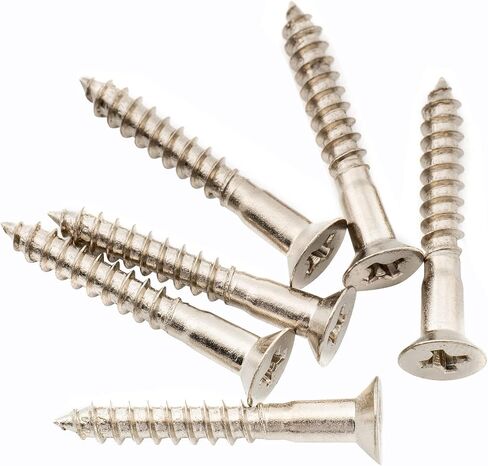 Musiclily Ultra 3.5x25mm Stainless Steel Flat Head Countersunk Mounting Screws for Electric Guitar or Bass Bridge, Nickel (Set of 6) in Saudi Arabia