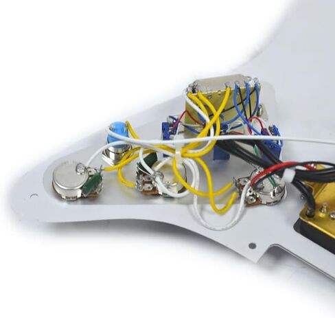 Black 3 Ply Electric Guitar Humbucker Left Handed Pickguard Pickup with Singlecut Wiring Loaded Prewired Swith Control Scratchplate Assembly for Fender Strat in Saudi Arabia
