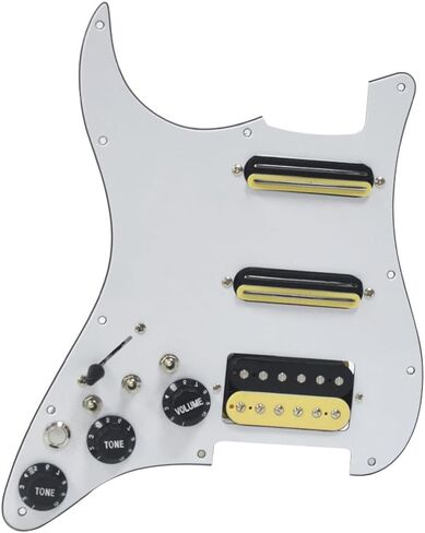 Black 3 Ply Electric Guitar Humbucker Left Handed Pickguard Pickup with Singlecut Wiring Loaded Prewired Swith Control Scratchplate Assembly for Fender Strat in Saudi Arabia