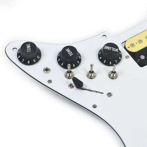 Black 3 Ply Electric Guitar Humbucker Left Handed Pickguard Pickup with Singlecut Wiring Loaded Prewired Swith Control Scratchplate Assembly for Fender Strat in Saudi Arabia