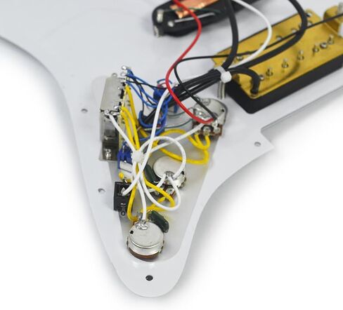 Black 3 Ply Electric Guitar Humbucker Left Handed Pickguard Pickup with Singlecut Wiring Loaded Prewired Swith Control Scratchplate Assembly for Fender Strat in Saudi Arabia