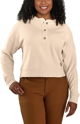 سويت شيرت نسائي فضفاض متوسط ​​الوزن من Carhartt French Terry Henley in Kuwait