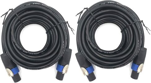 2 Pack 100ft Pro Speakon to Speakon Cable, Pair 12AWG Patch Cords, Professional Speakon Audio Cable Cord with NL4FC Connectors in Saudi Arabia
