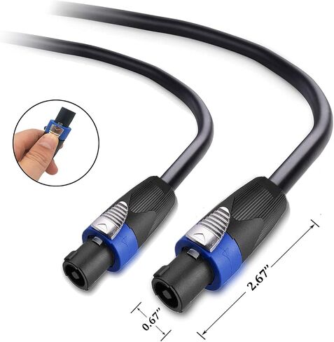 2 Pack 100ft Pro Speakon to Speakon Cable, Pair 12AWG Patch Cords, Professional Speakon Audio Cable Cord with NL4FC Connectors in Saudi Arabia