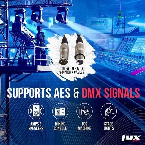 LyxPro 8-Channel Dual Input 3-Pin Multi-Network XLR/TRS Cable Breakout for Stage Sound, Lighting, and Recording Studio Male and Female to RJ45 Ethercon – Ideal for Sound, Lighting Setup, Ground Lift in Kuwait