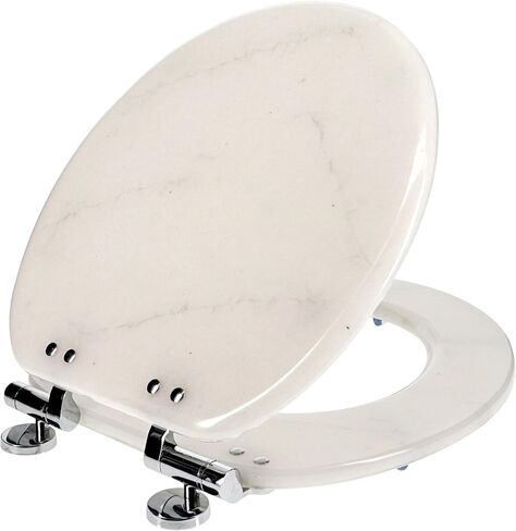 Home+Solutions Deluxe Resin Oyster Shell Decorative Elongated Toilet Seat - Coastal Decor, Beach House, Oyster Shell, No Slam Toilet, Slow Close, Resin Elongated Toilet Seats in Kuwait