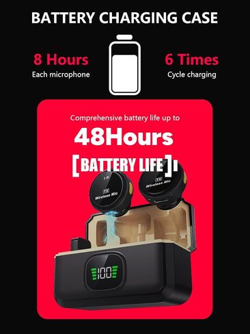 Q10 Wireless Lavalier Microphone for iPhone, iPad, 2-in-1 Mini Lapel Microphone, 48kHz 24Bit, (30) 98ft Range, 3 Modes, Dual Noise Reduction, 48h Battery for Streaming Vlog Interview in Saudi Arabia