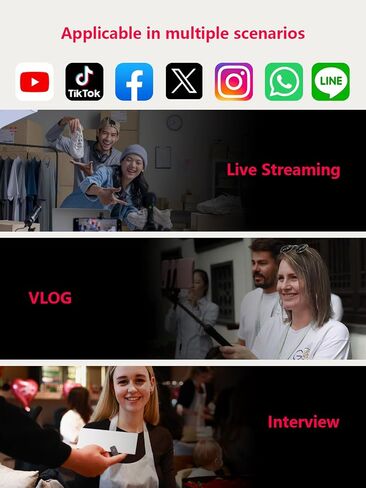Q10 Wireless Lavalier Microphone for iPhone, iPad, 2-in-1 Mini Lapel Microphone, 48kHz 24Bit, (30) 98ft Range, 3 Modes, Dual Noise Reduction, 48h Battery for Streaming Vlog Interview in Saudi Arabia