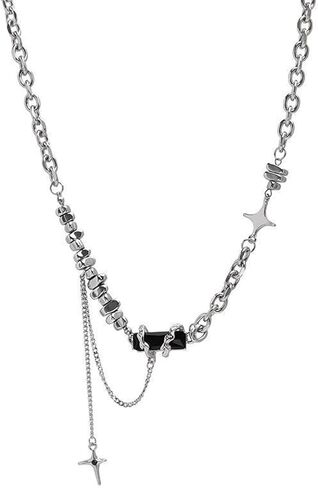 Buyongwant Irregular Long Necklace Y2k Cool Style Geometric Ball Pendant Adjustable Necklace for Women's Jewelry Gifts 23.6 Inch in Saudi Arabia