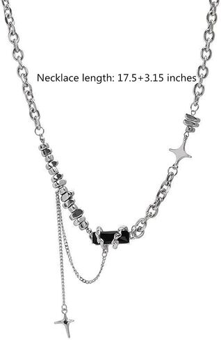 Buyongwant Irregular Long Necklace Y2k Cool Style Geometric Ball Pendant Adjustable Necklace for Women's Jewelry Gifts 23.6 Inch in Saudi Arabia