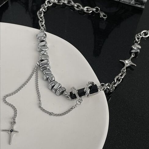 Buyongwant Irregular Long Necklace Y2k Cool Style Geometric Ball Pendant Adjustable Necklace for Women's Jewelry Gifts 23.6 Inch in Saudi Arabia