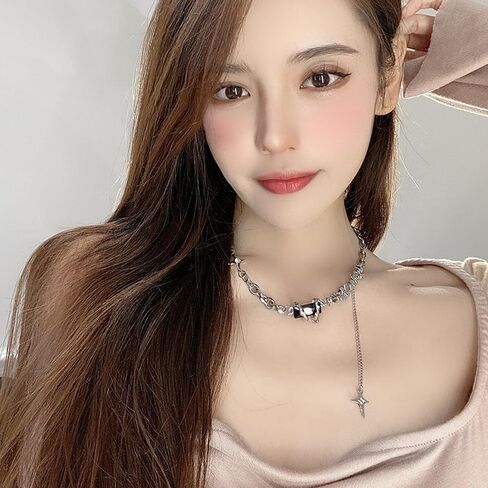 Buyongwant Irregular Long Necklace Y2k Cool Style Geometric Ball Pendant Adjustable Necklace for Women's Jewelry Gifts 23.6 Inch in Saudi Arabia