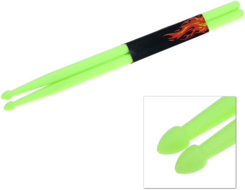 زوج من ملحقات أعواد الطبل، زوج من أعواد الطبل 5A من النايلون مناسب لجميع الطبول، أخضر خفيف الوزن احترافي in Kuwait