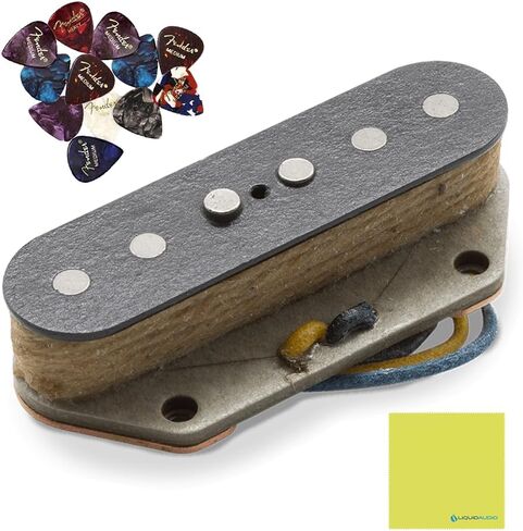 Seymour Duncan Brad Paisley's La Brea Bridge T-style Single Coil Pickup, Black Telecaster Pickup Bundle with 12x Fender Guitar Picks and Liquid Audio Polishing Cloth in Saudi Arabia