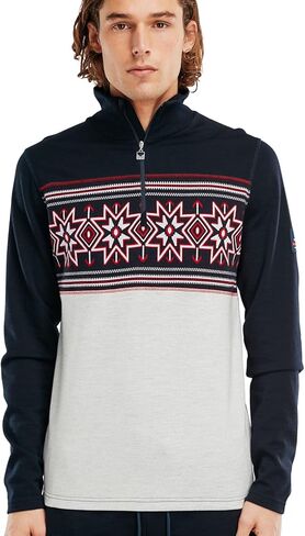 سترة Dale of النرويج Tindefjell للرجال - سترة من صوف ميرينو للرجال - سترة بقصة ضيقة للرجال بسحاب ربع - سترات للتزلج in Kuwait