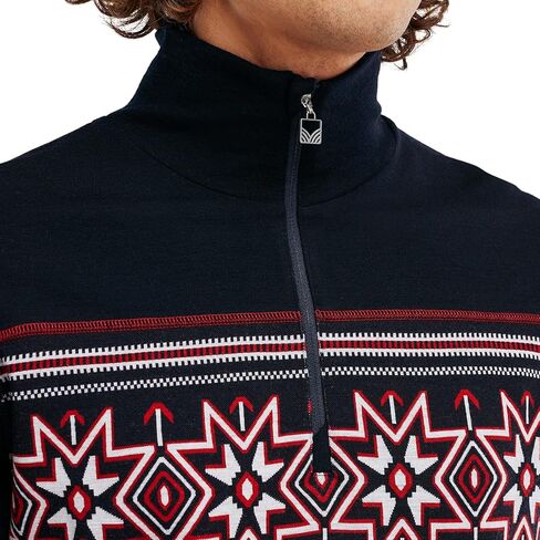 سترة Dale of النرويج Tindefjell للرجال - سترة من صوف ميرينو للرجال - سترة بقصة ضيقة للرجال بسحاب ربع - سترات للتزلج in Kuwait