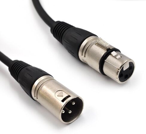 (4-Pack) 10 Foot, XLR Microphone Cable 3-pin XLR Speaker Cable Male to Female Balanced Mic Cable, Black in Saudi Arabia
