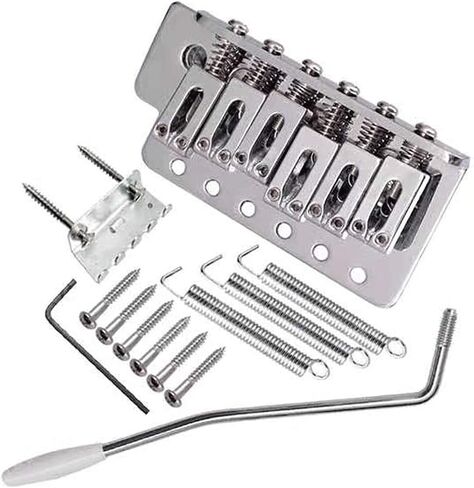 52.5mm Guitar Stratocaster Tremolo Bridge Set for Fender Strat Squier Electric Guitar Replacement, Chrome in Saudi Arabia