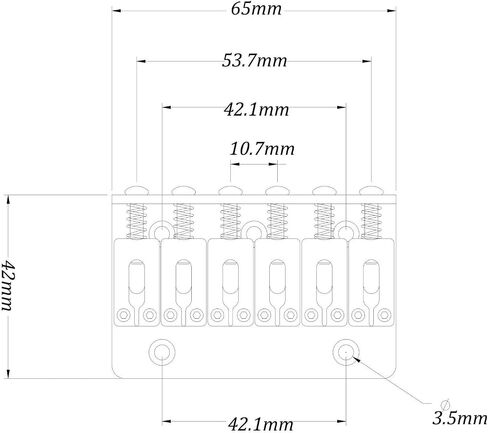 6 String 65MM Metal Fixed Hardtail Saddle Bridge Top Load Guitar Tailpiece for Fender Strat Tele Electric Guitar in Saudi Arabia