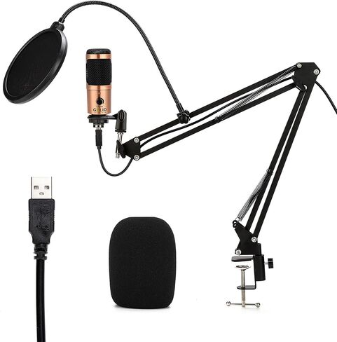 Gelid Solutions Voce - ميكروفون مكثف USB - مجموعة الكل في واحد - تصميم معدني بالكامل - 16 بت/48 كيلو هرتز - ديسيبل 78 in Kuwait