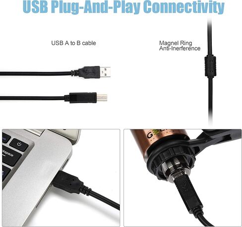 Gelid Solutions Voce - ميكروفون مكثف USB - مجموعة الكل في واحد - تصميم معدني بالكامل - 16 بت/48 كيلو هرتز - ديسيبل 78 in Kuwait