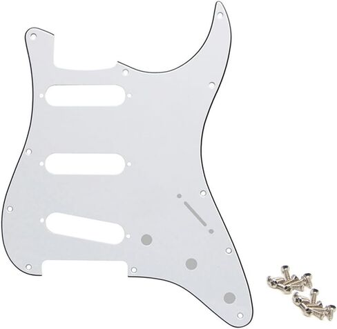 11 فتحة Strat Pickguard لـ 3 التقاطات ذات ملف واحد لوحة خدش للحاجز الولايات المتحدة الأمريكية/المكسيكية الصنع القياسية الأمريكية ستراتوكاستر باللون الأبيض in Saudi Arabia