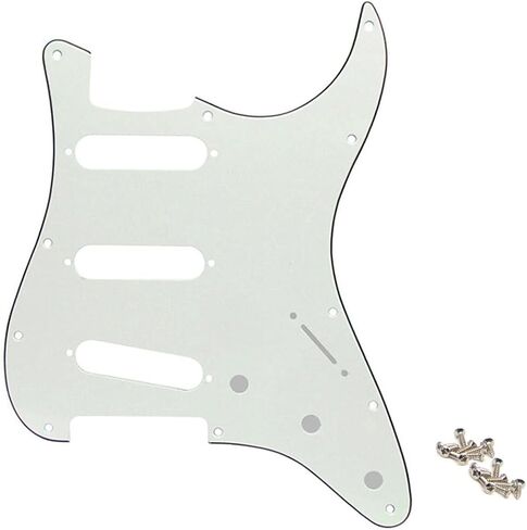 11 فتحة Strat Pickguard لـ 3 التقاطات ذات ملف واحد لوحة خدش للحاجز الولايات المتحدة الأمريكية/المكسيكية الصنع القياسية الأمريكية ستراتوكاستر باللون الأبيض in Saudi Arabia
