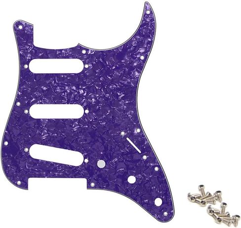 11 فتحة Strat Pickguard لـ 3 التقاطات ذات ملف واحد لوحة خدش للحاجز الولايات المتحدة الأمريكية/المكسيكية الصنع القياسية الأمريكية ستراتوكاستر باللون الأبيض in Saudi Arabia