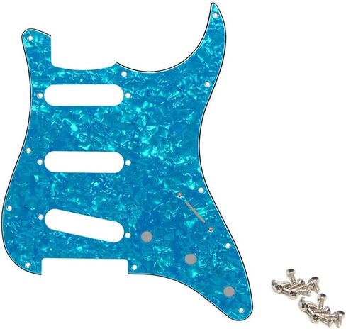 11 فتحة Strat Pickguard لـ 3 التقاطات ذات ملف واحد لوحة خدش للحاجز الولايات المتحدة الأمريكية/المكسيكية الصنع القياسية الأمريكية ستراتوكاستر باللون الأبيض in Saudi Arabia