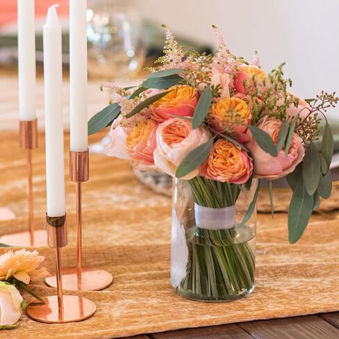 Glass Cylinder Vase Set of 6 for Centerpieces Clear Glass Flower Vases Bulk, Glass Hurricane Candle Holder Short 4 Inch Floral Vases for Table, Floating Candle Vases for Wedding Home Décor in Saudi Arabia