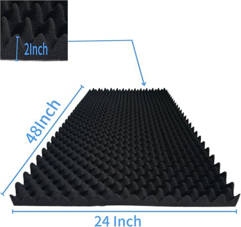 2 pcs, 48x24x2 inches acoustic foam panels Egg Crate Foam Padding sound proof panels for walls Soundproof Foam Studio Acoustic Treatment Studio Foam panels Soundproofing Used to Absorb Echoes in Saudi Arabia
