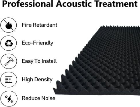 2 pcs, 48x24x2 inches acoustic foam panels Egg Crate Foam Padding sound proof panels for walls Soundproof Foam Studio Acoustic Treatment Studio Foam panels Soundproofing Used to Absorb Echoes in Saudi Arabia