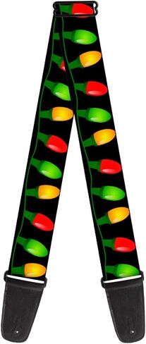 Buckle-Down Guitar Strap Christmas Lights Black Multi Color 2 Inches Wide (GS-W35570) in Saudi Arabia