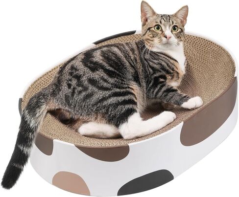 ComSaf Scratch Lounge Cat Bed, Cat Scratcher Bed Oval, Sisal Cat Scratcher for Indoor Cats Grinding Claw, Durable Cat Scratch Bed for Small Cat Kitten, No Debris No Mess, Protect Furniture Carpet Sofa in Saudi Arabia