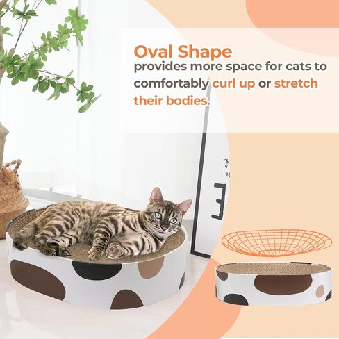 ComSaf Scratch Lounge Cat Bed, Cat Scratcher Bed Oval, Sisal Cat Scratcher for Indoor Cats Grinding Claw, Durable Cat Scratch Bed for Small Cat Kitten, No Debris No Mess, Protect Furniture Carpet Sofa in Saudi Arabia